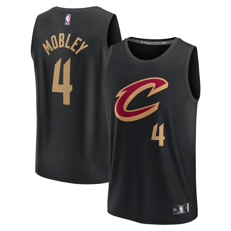 Men Cleveland Cavaliers #4 Evan Mobley Fanatics Branded Black Statement Edition 2022-23 Fast Break Replica Player NBA Jersey